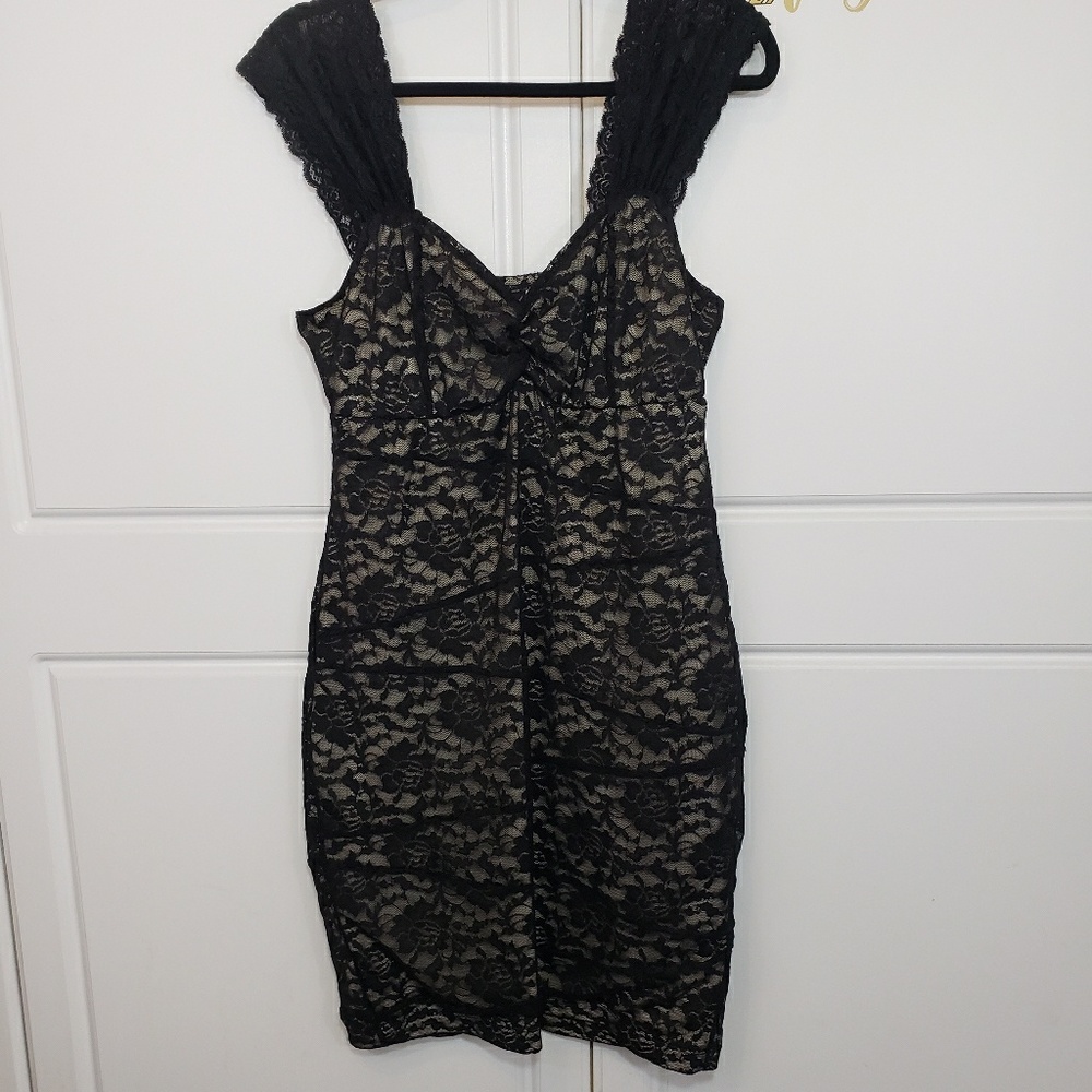 Torrid Black and Nude Lace Dress